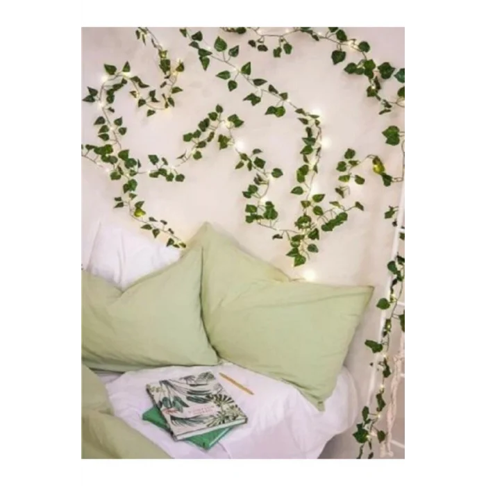 Genel Ürün Dekoratif 230cm Yapay Sarmaşık Ve 3 Metre Peri Led Gün Işığı Pilli (pil Fiyata Dahil)