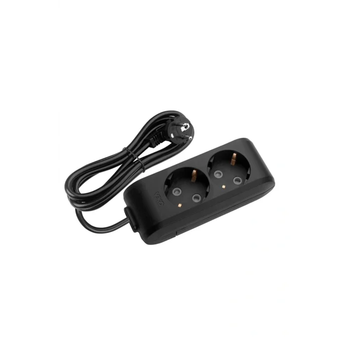 Genel Ürün Multi-let Siyah Ikili Priz Top Kablolu 1 Mt