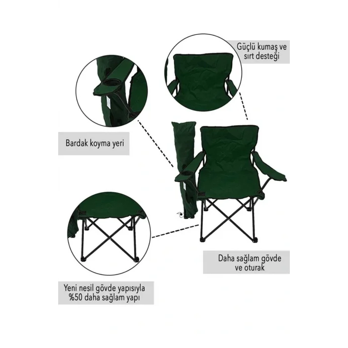 Genel Ürün Tek Kişilik Rejisör Teleskobik Katlanır Kamp Sandalyesi Kırmızı Tekli