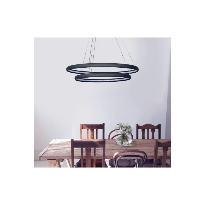 Genel Ürün Led Avize Sarkıt Vısgraat Trv30005a Pro Ø60cm Boya:antrasit - Işık:6500k Soğuk Beyaz