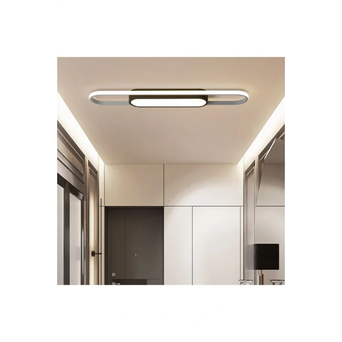 Genel Ürün Led Avize Plafonyer Long Drumbelt Tra34201p 70*18cm Boya:antrasit - Işık:3000k Sıcak Beyaz