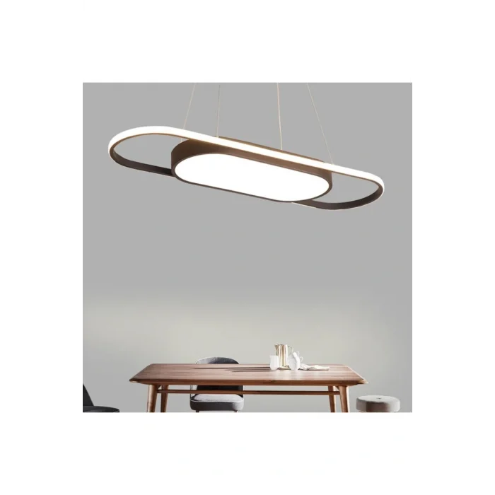 Genel Ürün Led Avize Sarkıt Long Drumbelt Trv34201 Pro 70*18cm Boya:siyah - Işık:3000k Sıcak Beyaz