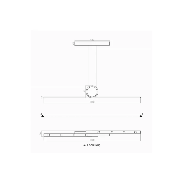Genel Ürün Led Avize Sarkıt Eyes Tr1a108 120cm Boya:beyaz - Işık:6500k Soğuk Beyaz
