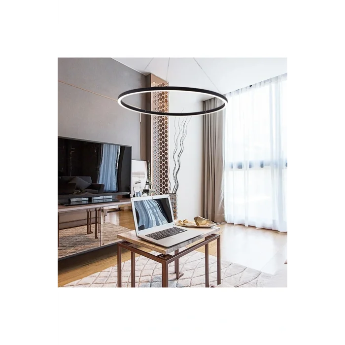 Genel Ürün Led Avize Sarkıt Cırkel Trv30041d Pro Ø100cm Boya:siyah - Işık:6500k Soğuk Beyaz