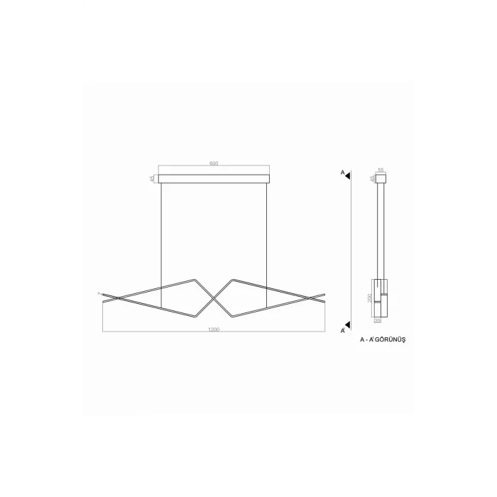 Genel Ürün Led Avize Sarkıt Makas Larga Tr1v116 Pro 120cm Boya:beyaz - Işık:6500k Soğuk Beyaz