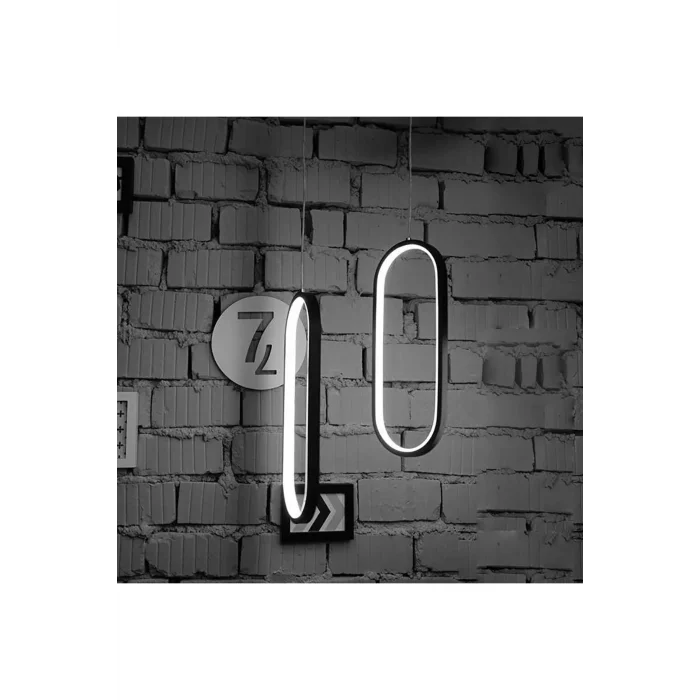 Genel Ürün Led Avize Sarkıt Küpe2 Tra30074b 2x(50*15CM) Boya:antrasit - Işık:4000k Doğal Beyaz