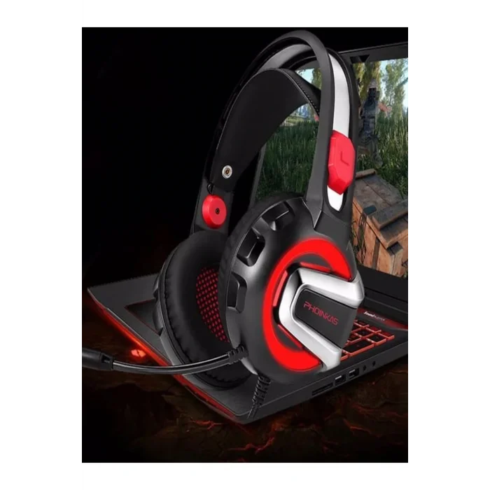 Genel Ürün K8 RGB Işık Mobil Oyunlar için Oyun Kulaklığı Siyah/Kırmızı