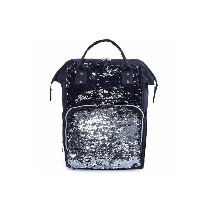 Termos Trend Baby London Özel Pullu Payetli Termo Bebek Bakım Çantası Siyah