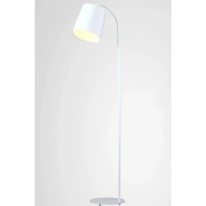 Lamba Modern Beyaz Metal Lambader Köşe Lambası Yerden Aydınlatma