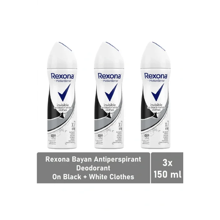 Genel Ürün Kadın Antiperspirant Deodorant Invisible Black White 150 Ml - 3lü Avantaj Paketi