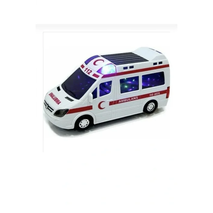 Oyuncak New Pilli 3d Işıklı Ve Sesli Oyuncak Ambulans Arabası