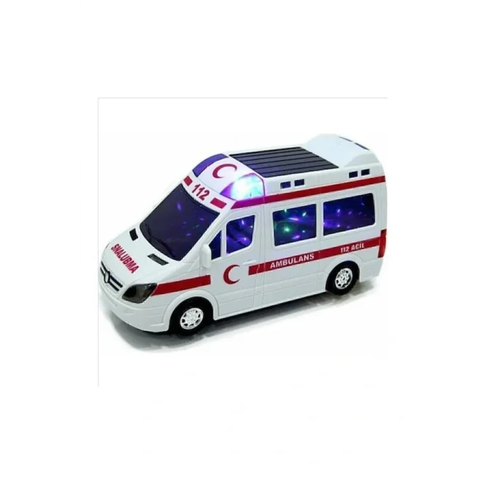 Oyuncak New Pilli 3d Işıklı Ve Sesli Oyuncak Ambulans Arabası