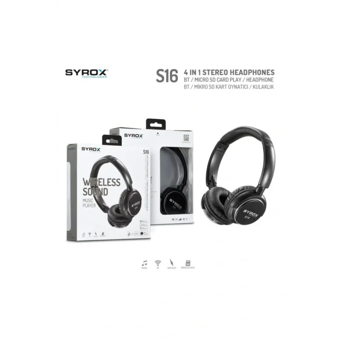 Genel Ürün Kafa Üstü Bluethot Kulaklık S16 Bluetooth Kulak Üstü Kablosuz Mikrofonlu Kulaklık