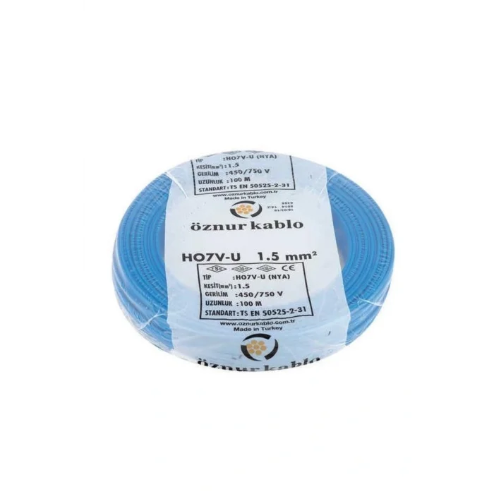 Genel Ürün Öznur 1,5 Mm Nya Kablo Mavi - 100 Metre Elektrik Tesisat Kablosu