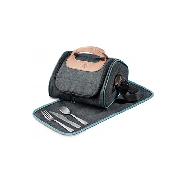 Genel Ürün Ofis Ve Kırtasiye 872204 Picnik Yetişkin Beslenme Çantası, Koyu Gri/yeşil