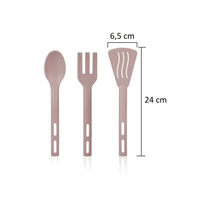 Genel Ürün Servis Seti 3lü Kaşık, Spatula Ve Çatal Mikro Dalga Kullanımına Uygun