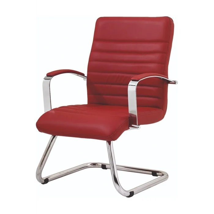 Genel Ürün Mi16 Özel Tasarım Bordo Renk Krom Ayaklı Ofis Misafir - Büro - Çalışma Koltuğu