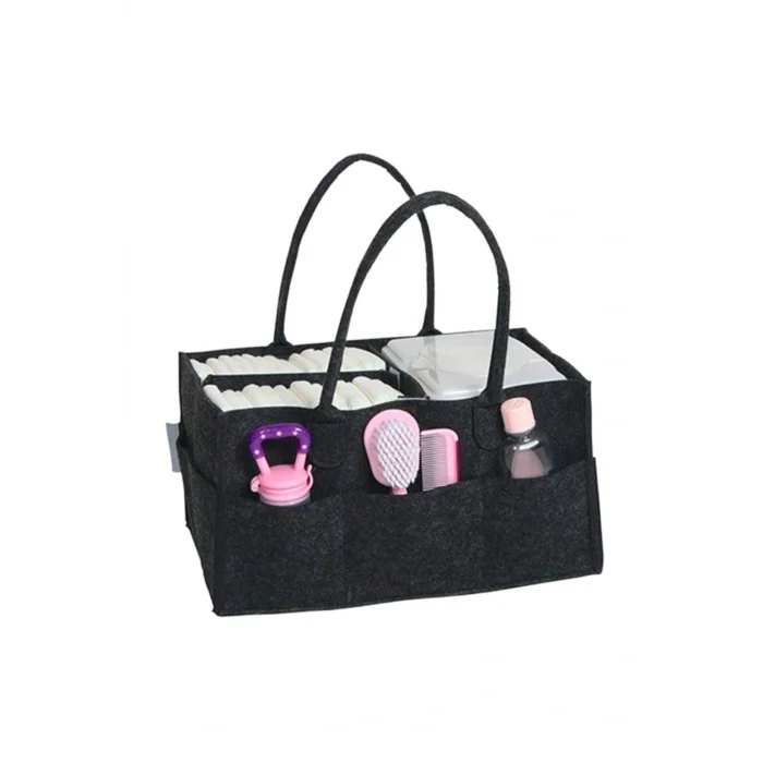 Genel Ürün Keçe Anne Bebek Bakım Çantası Organizer Füme, Keçeden Bebek Çantası Kalın Keçe Large YUNUSOĞLU HOME