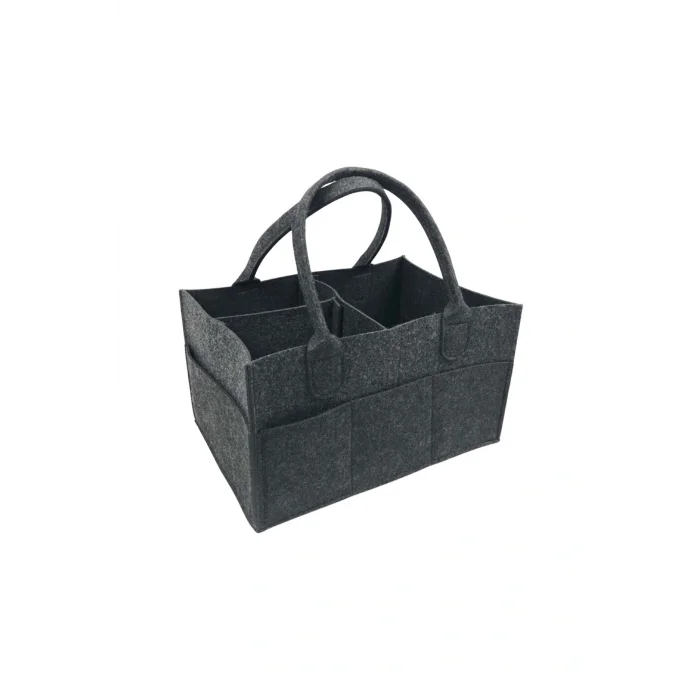 Genel Ürün Keçe Anne Bebek Bakım Çantası Organizer Füme, Keçeden Bebek Çantası Kalın Keçe Large YUNUSOĞLU HOME