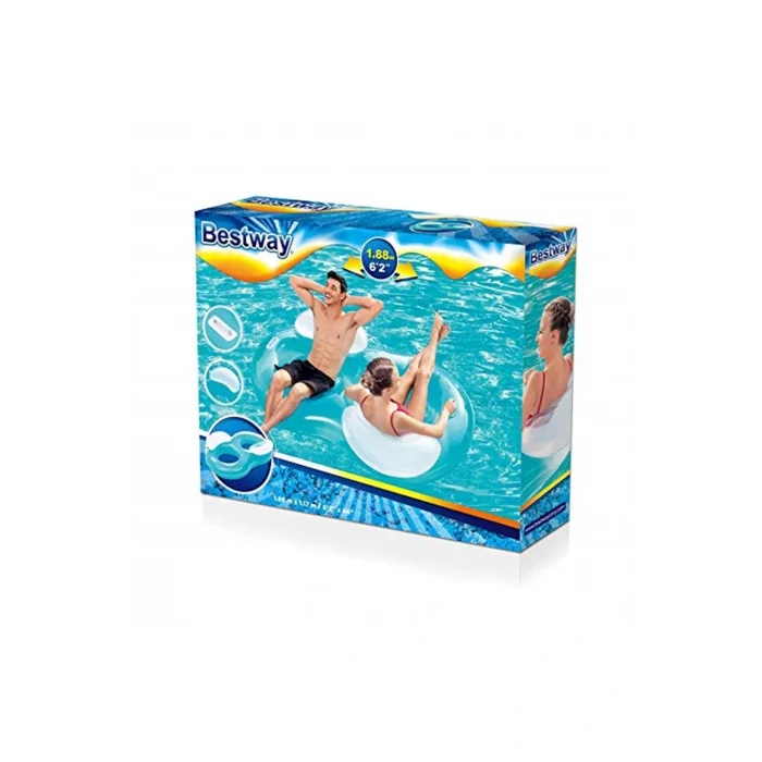 Genel Ürün 43009 Double Ring Float 188 X 117 Cm, Çift Kişilik Şezlong, Renkli