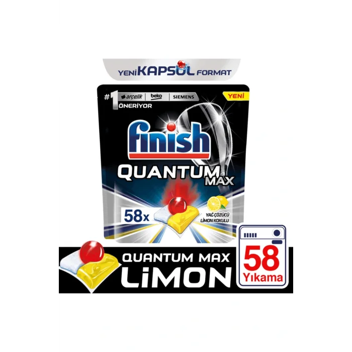 Genel Ürün Powerball Quantum Max Bulaşık Deterjanı Limon 58 Kapsül