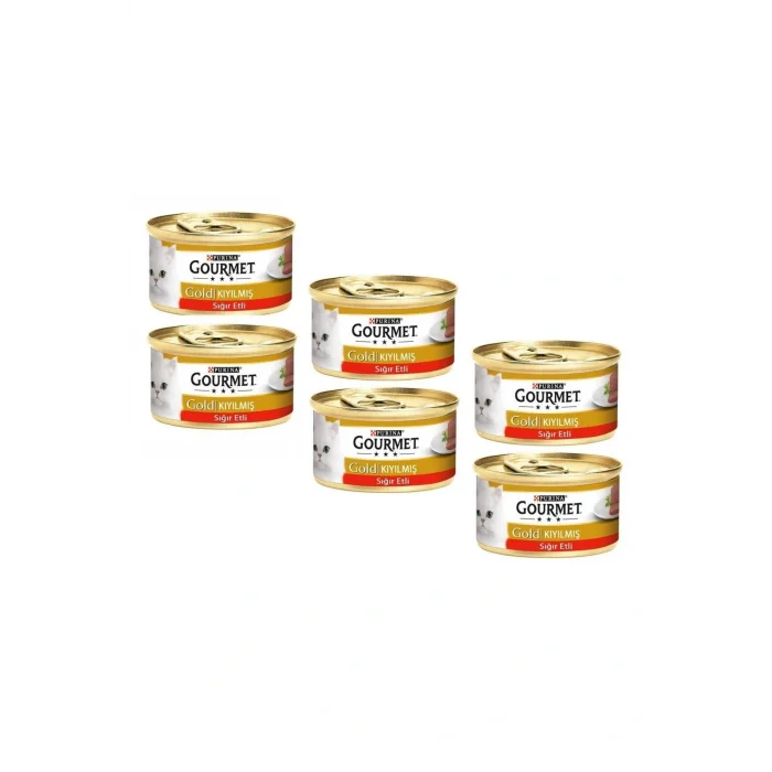 Genel Ürün Gold Kıyılmış Sığır Etli Kedi Konservesi 85 Gr (6 Adet)