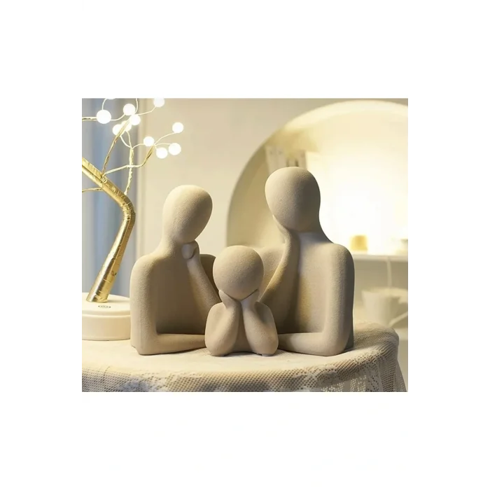 Biblo Üçlü (3) Aile Dekoratif Biblo,heykel,obje Sağlam/pürüzsüz Ev Aksesuar