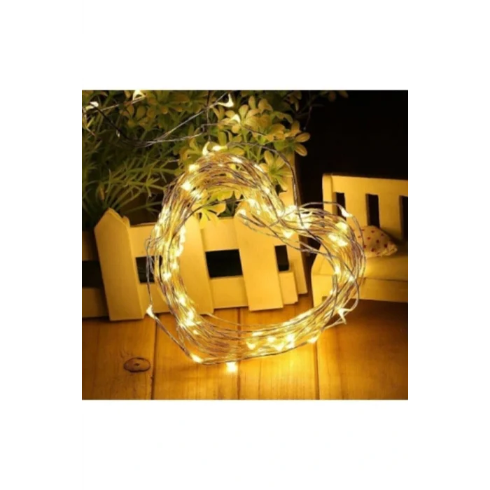 Genel Ürün Dekoratif Yeşil Yıldız Yapraklı Yapay Sarmaşık Ve 3 Metre Peri Led Gün Işığı