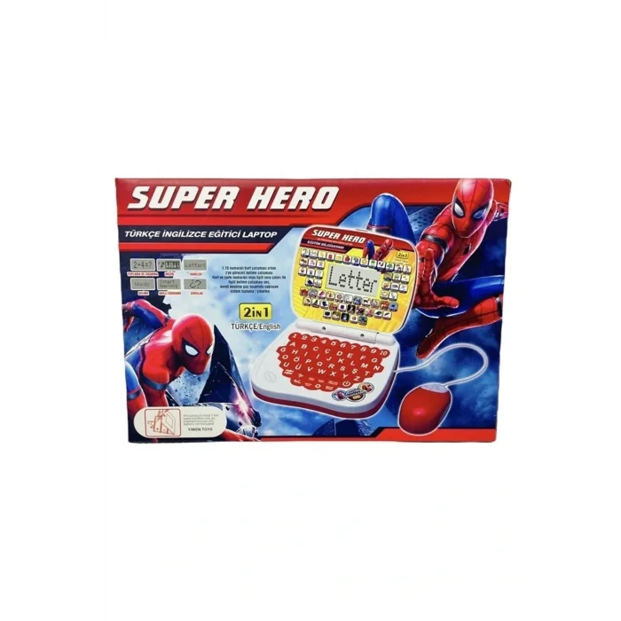 Genel Ürün 100 Fonksiyonlu Ingilizce Ve Türkçe Spiderman Örümcek Adam Eğitici Laptop Bilgisayar