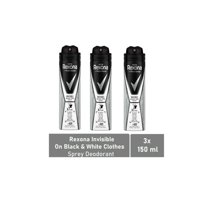 Genel Ürün Men Invısıble Black Whıte Sprey 3x 150 Ml (3 Adet)