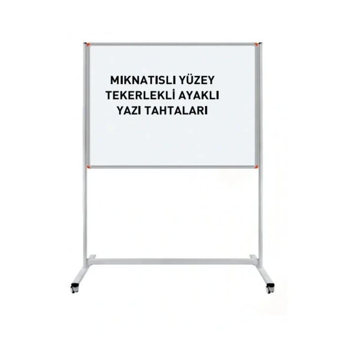 Genel Ürün 120x140 Cm Mıknatıslı Yüzey Sabit Ayaklı Tekerlekli Yazı Tahtası Pano Beyaz