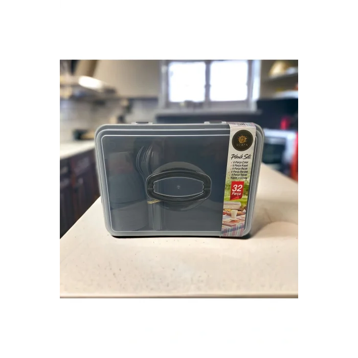 Genel Ürün Piknik Seti 6 Kişilik 32 Parça Çantalı Özel Saklama Kutusu Ile - Gri