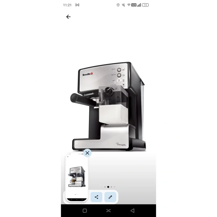 Genel Ürün Espresso Makinesi Prima Latte Vcf045x-01, 15 Bar, Otomatik Cappuccino Ve Latte Macchiato