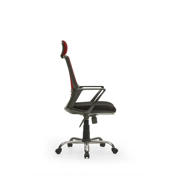 Genel Ürün Arya2 Bilgisayar Koltuğu - Ofis - Müdür - Büro - Çalışma Sandalyesi Bordo Siyah Renk Krom Ayaklı