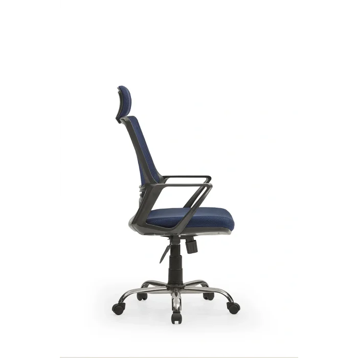 Genel Ürün Arya2 Bilgisayar Koltuğu Ofis Müdür Büro Çalışma Sandalyesi Lacivert Siyah Renk Krom Ayaklı