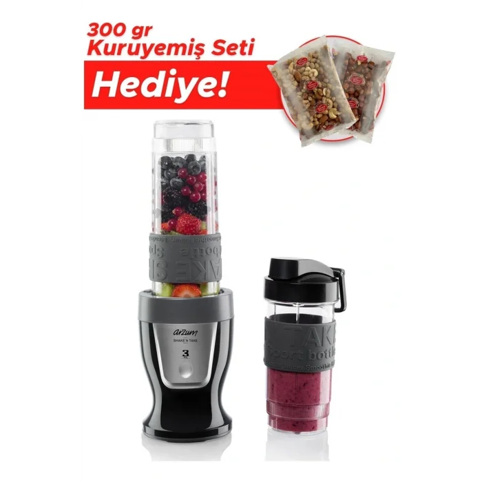 Genel Ürün Ar1032 Shaken Take Kişisel Siyah 300 W Smoothie Blender Hediyeli Garantili