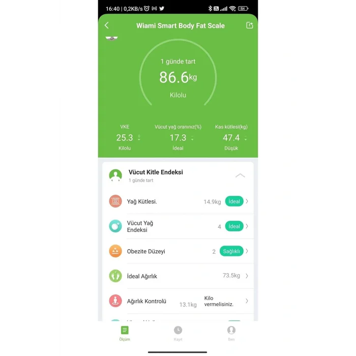 Genel Ürün Akıllı Tartı Yağ Ölçer Bluetoothlu Baskül Sporcu Tartı