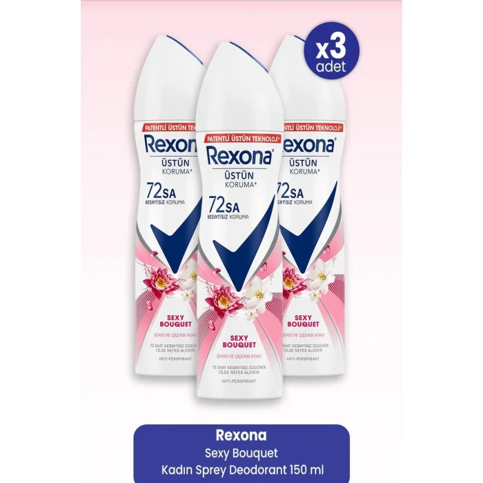 Genel Ürün Sexy Bouquet Kadın Sprey Deodorant 150 Ml X 3 Adet
