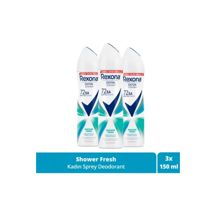 Kol Saati Kadın Sprey Deodorant Shower Fresh 72 Saat Kesintisiz Üstün Koruma 150 ml X3