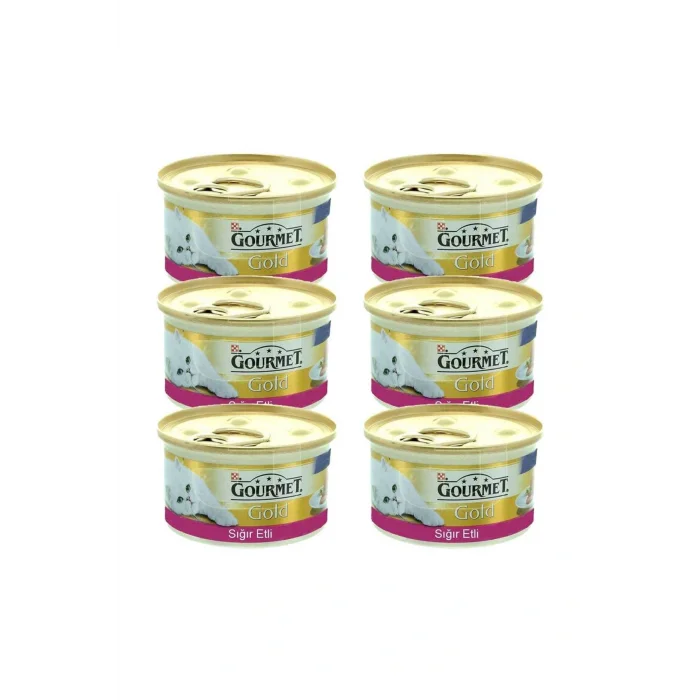 Genel Ürün Gold Kıyılmış Sığır Etli Kedi Maması 85 Gr 6lı Set