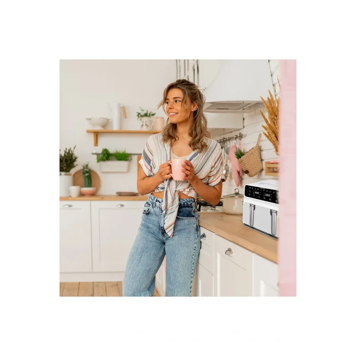 Genel Ürün DUAL-COOKER AIR FRYER BEYAZ 4+4 8 Litre