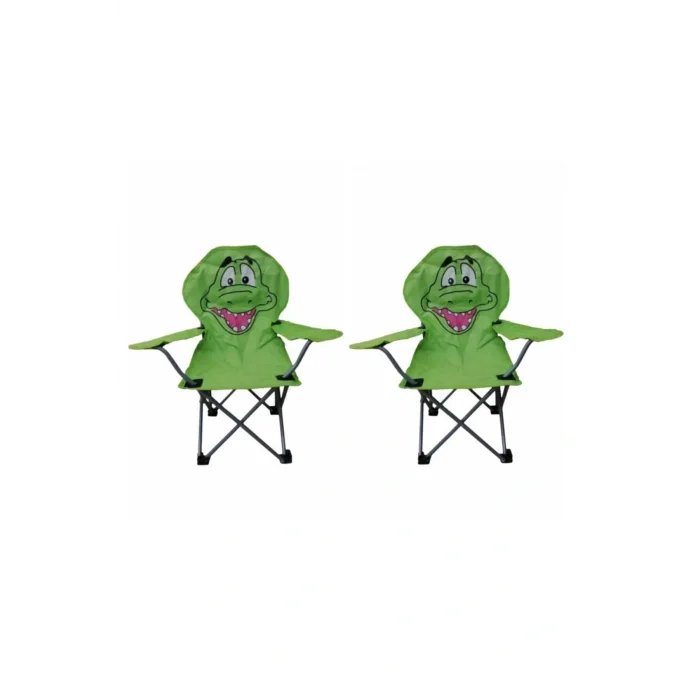 Oyuncak Timsah Figürlü 2li Katlanır Çocuk Kamp Sandalyesi