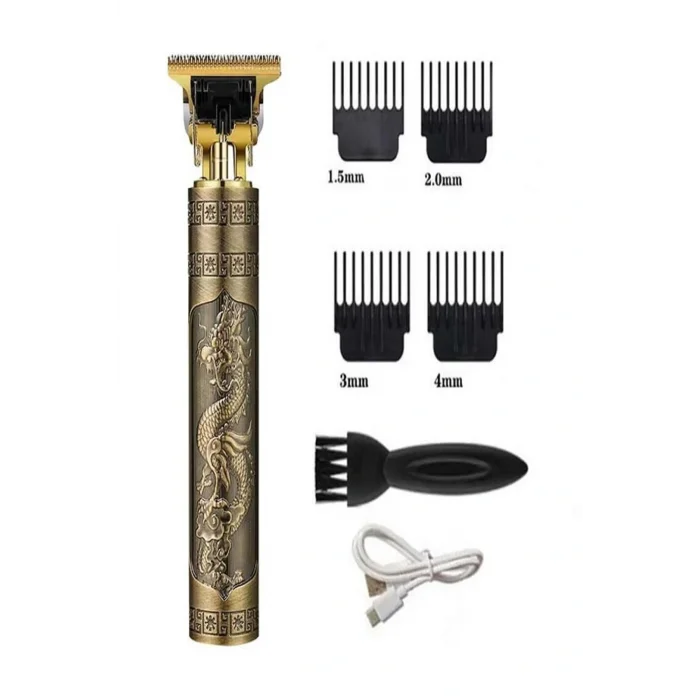 Kol Saati Islak ve Kuru Antika Görünümlü Nostalji Şarj Edilebilir Metal Saç Sakal Traş Makinesi Power 3 Saat