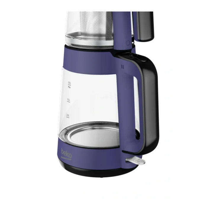 Genel Ürün 1900 W 2000 ml Cam Çaycı Mor