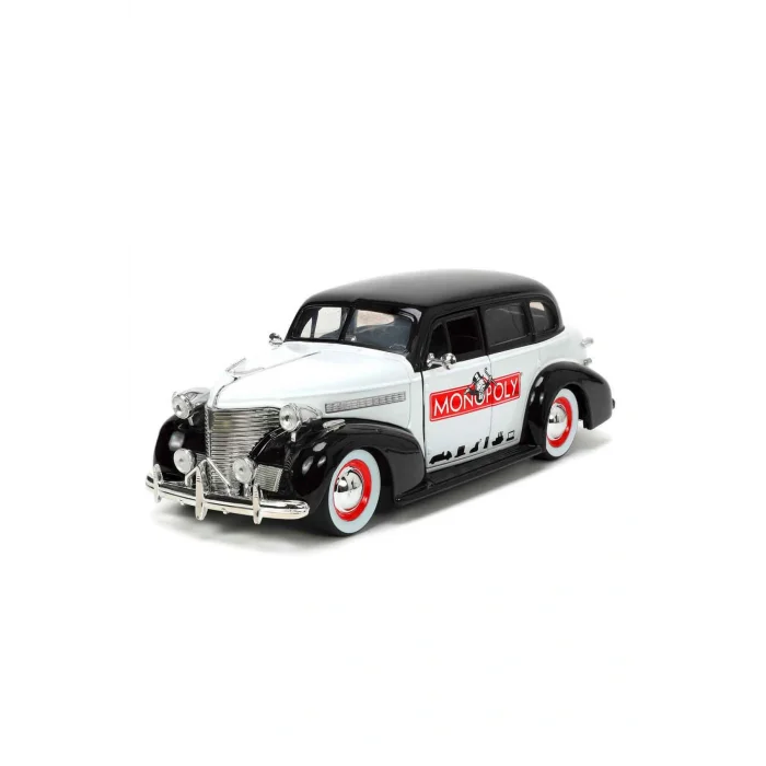 Oyuncak , 253255048, Mr. Monopoly Figür Ve 1939 Chevy Master Aracı 1:24, Die-cast (METAL), 1:24 Ölçekli