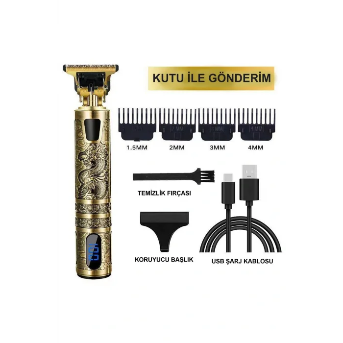 Genel Ürün Saç-Sakal-Vücut H-03 Şarjlı Saç Sakal Kesme Ense Düzeltme Tıraş Makinesi İthalatçı Garantili Şarjlı