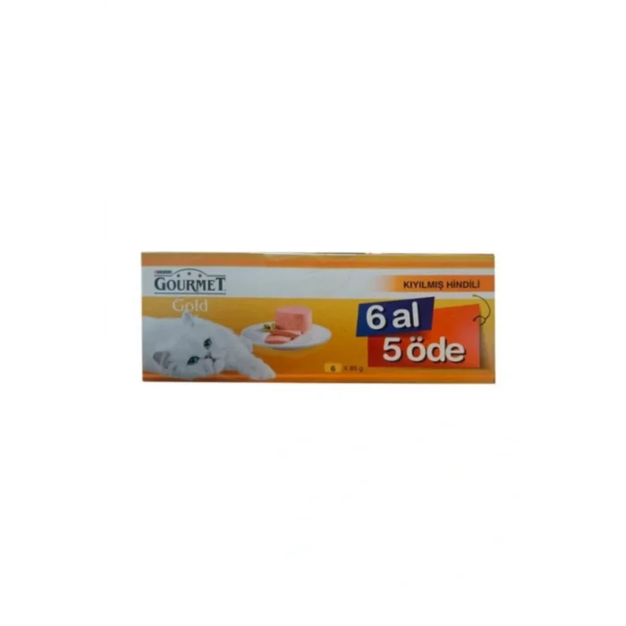 Genel Ürün Gold Kıyılmış Hindi Etli Konserve Yetişkin Kedi Maması 24 X 85 G