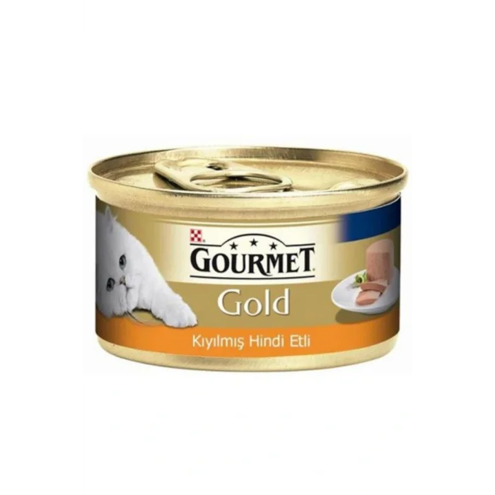 Genel Ürün Gold Kıyılmış Hindi Etli Konserve Yetişkin Kedi Maması 24 X 85 G
