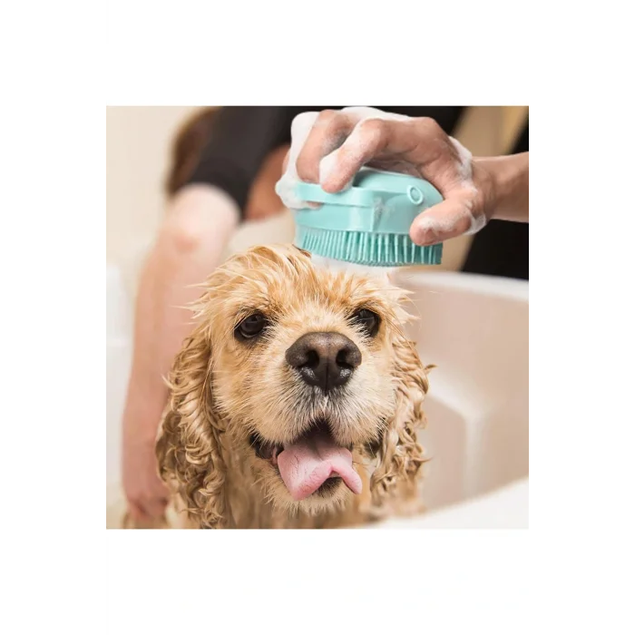 Genel Ürün Şampuan Hazneli Kedi Ve Köpek Evcil Hayvan Yıkama Fırçası Silikon