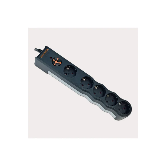Genel Ürün Powersurge TSK6134 5li 1050 Joule 1,5 Metre Enerji Koruma Prizi Siyah